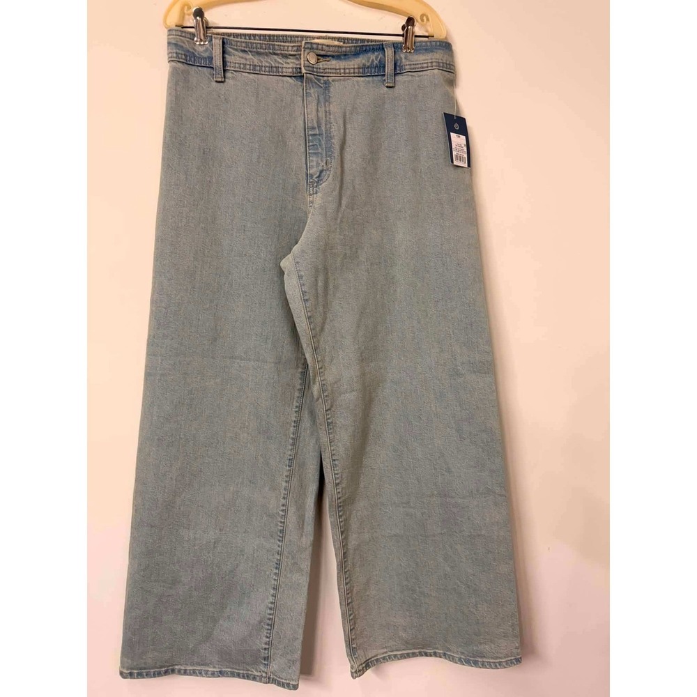 new Universal Thread Womens‎ 12 Sailor Wide Leg Jeans Light Wash Blue Denim